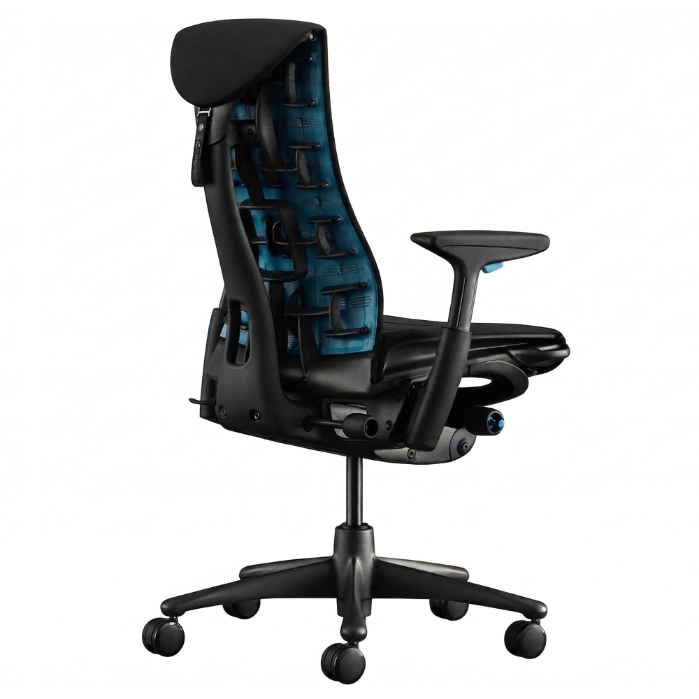 herman miller embody x logitech gaming chair black & cyan herman miller embody x logitech gaming chair black & cyan
