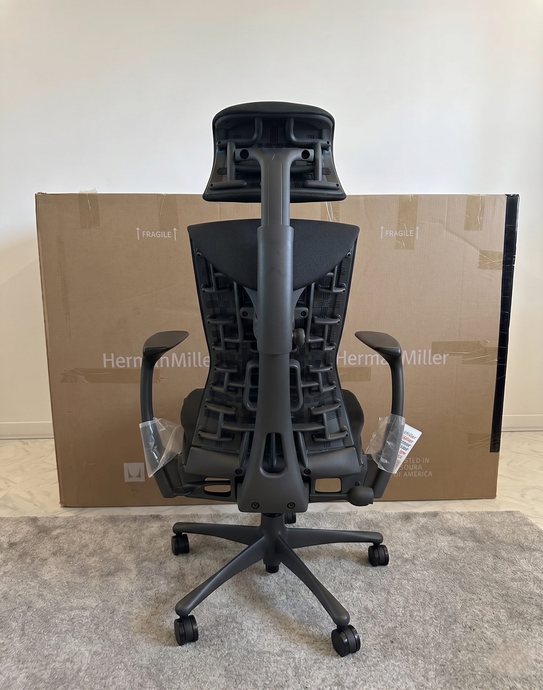 herman miller embody classic chair sync black with atlas headrest herman miller embody classic chair sync black with atlas headrest