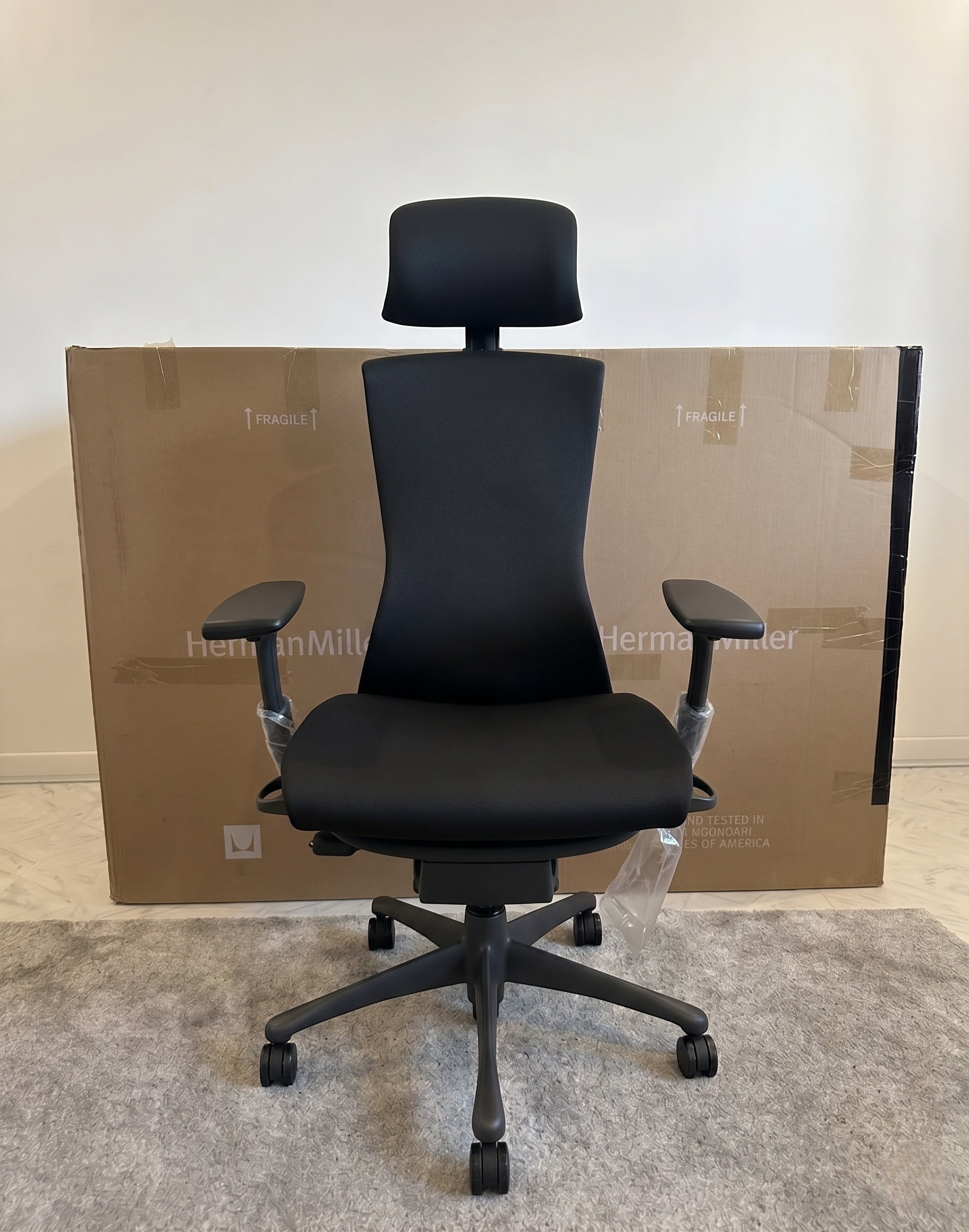 herman miller embody classic chair sync black with atlas headrest herman miller embody classic chair sync black with atlas headrest