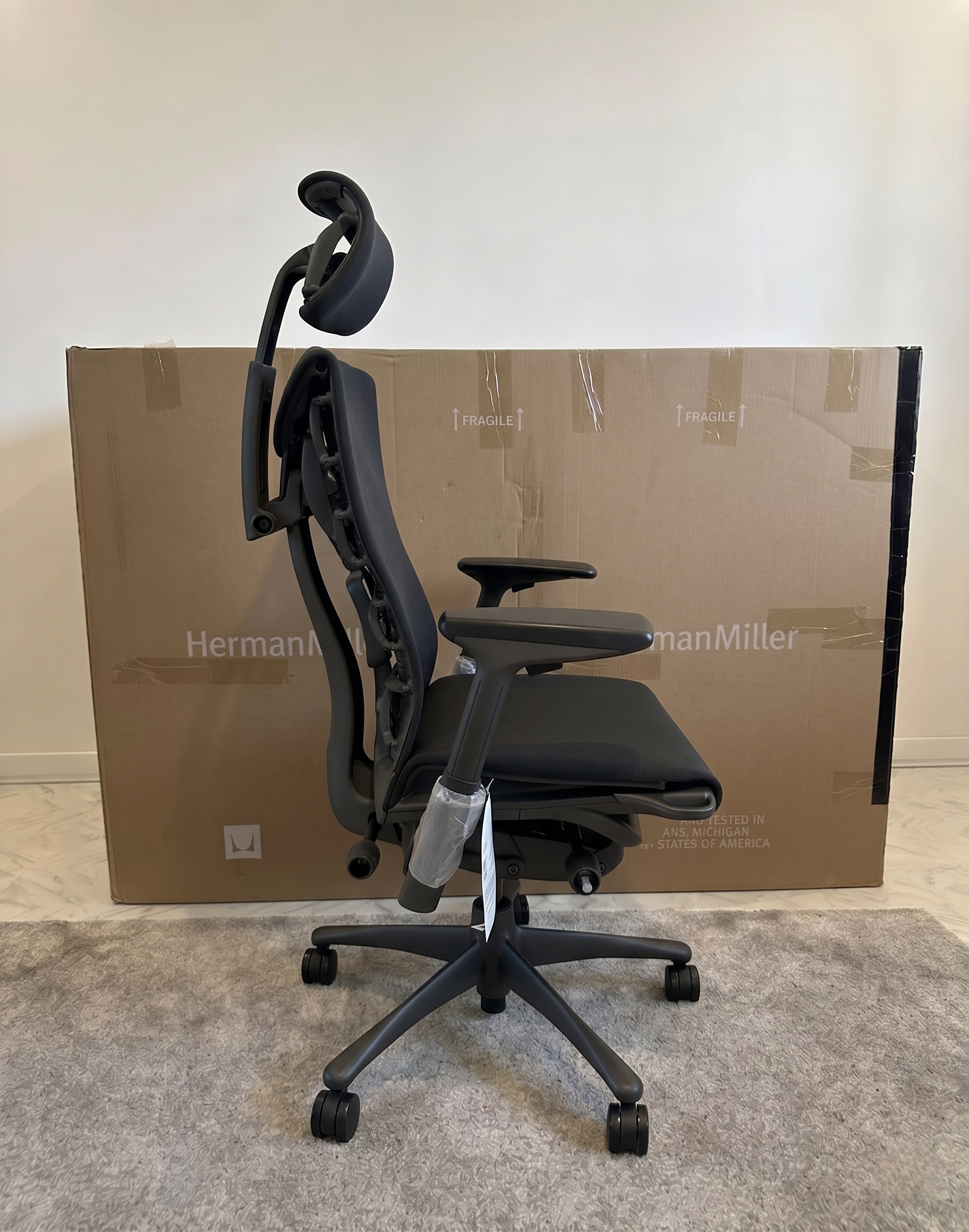 herman miller embody classic chair sync black with atlas headrest herman miller embody classic chair sync black with atlas headrest
