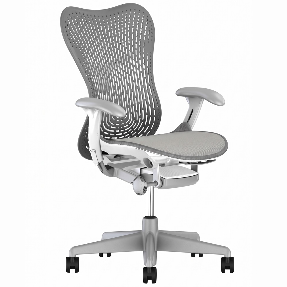 herman miller mirra 2 chair grey fog & studio white herman miller mirra 2 chair grey fog & studio white
