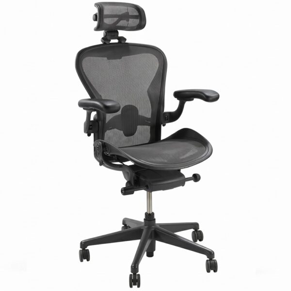 herman miller aeron remastered graphite with atlas headrest