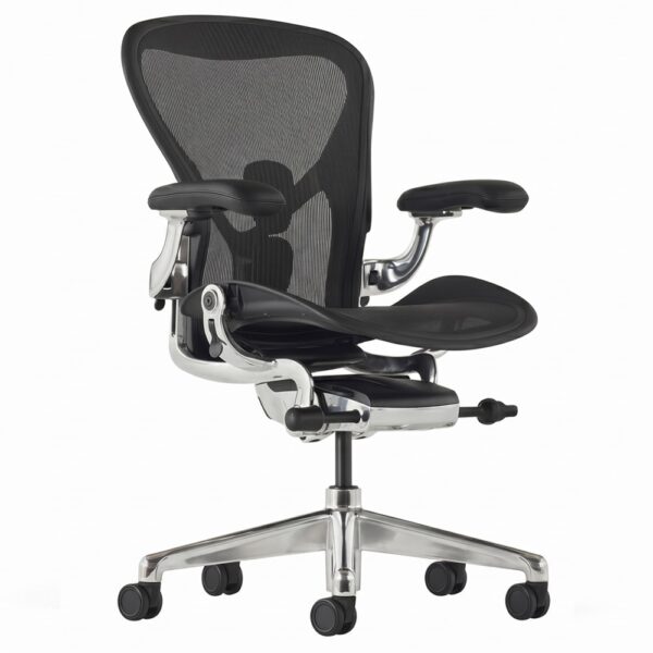 herman miller aeron remastered onyx & polished aluminium