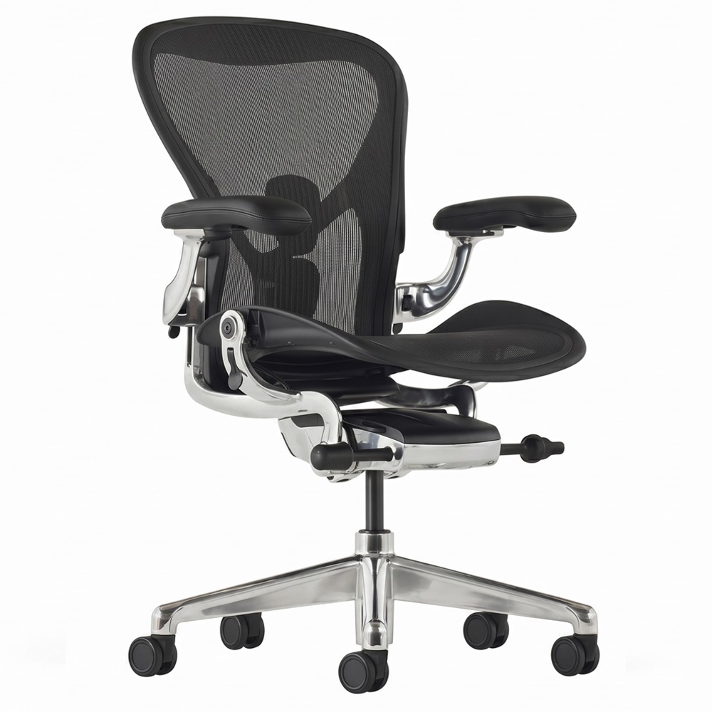 herman miller aeron remastered onyx & polished aluminium herman miller aeron remastered onyx & polished aluminium